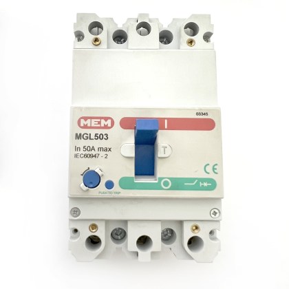 MEM MGL503 Bill TLG503 50A 50 Amp 3 Pole Phase MCCB MCB Circuit Breaker